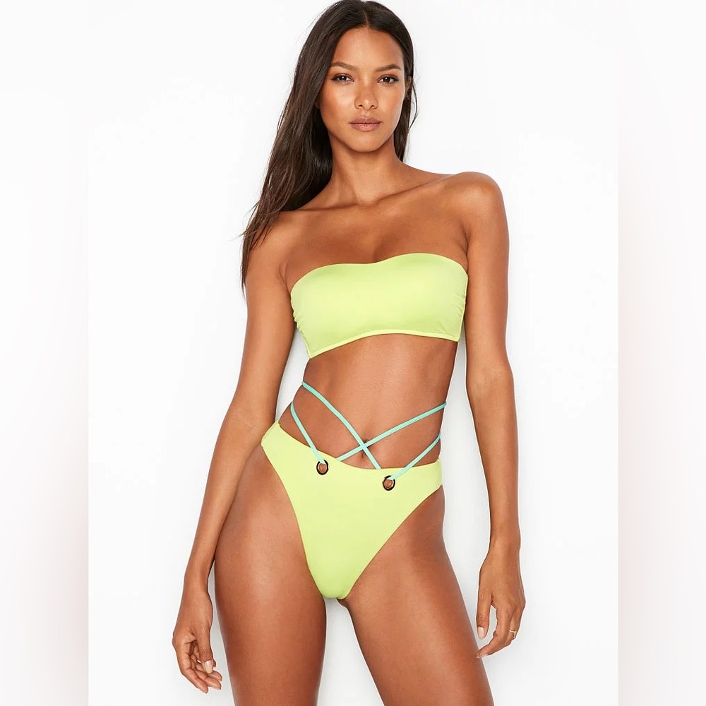 VICTORIA’S SECRET RETIRED NEON BANDEAU BIKINI SET ✨